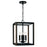 Capital Lighting Rowe 4 Light Foyer, Matte Black/Brown Wood