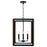 Capital Lighting Rowe 4 Light 16" Foyer, Matte Black/Brown Wood - 545442KD