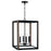 Capital Lighting Rowe 4 Light Foyer, Matte Black/Brown Wood