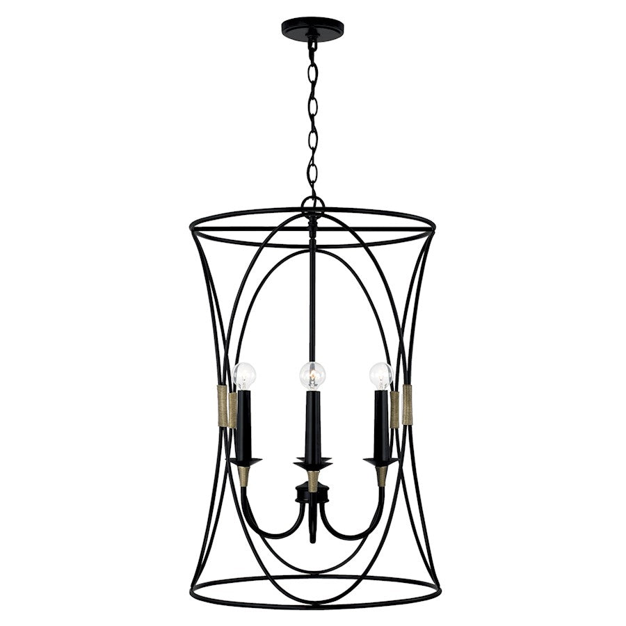 Capital Lighting Amara 4 Light Foyer, Matte Black/Brass - 545641KB