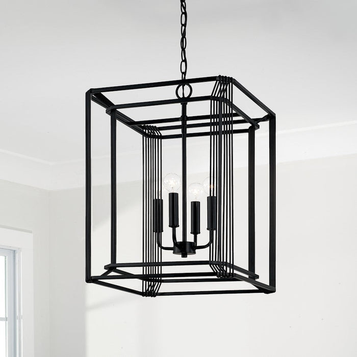 Capital Lighting Lennon 4 Light Foyer, Matte Black