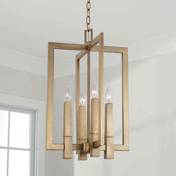 Capital Lighting Blake 4 Light Foyer Pendant, Brass