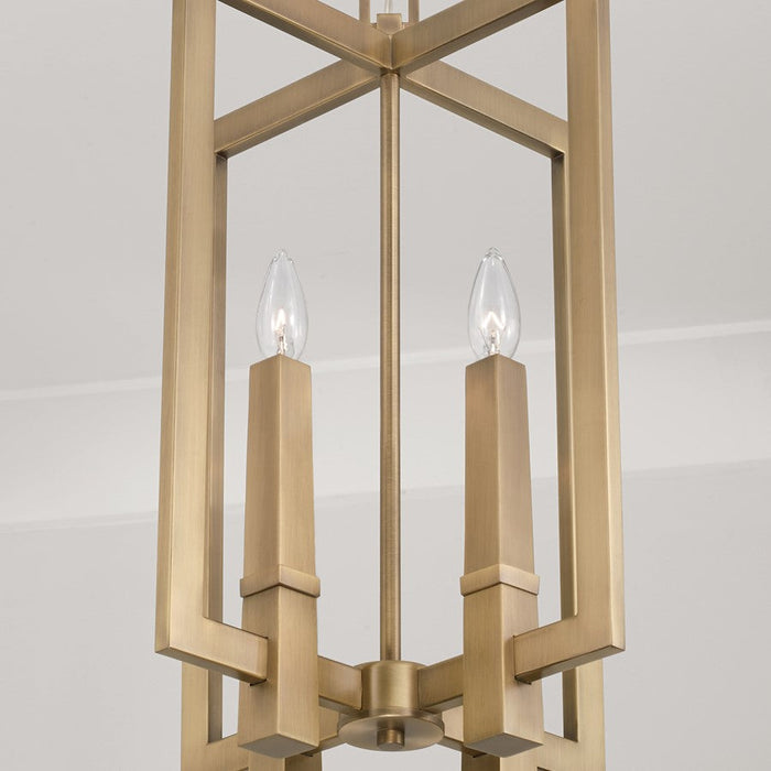 Capital Lighting Blake 4 Light Foyer Pendant, Brass