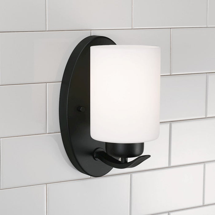 Capital Lighting Dixon 1 Light Sconce, Matte Black/Soft White