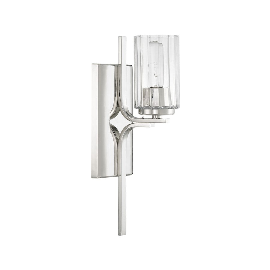 Capital Lighting Manhattan 1 Light Sconce, Polished Nickel - 620611PN-423