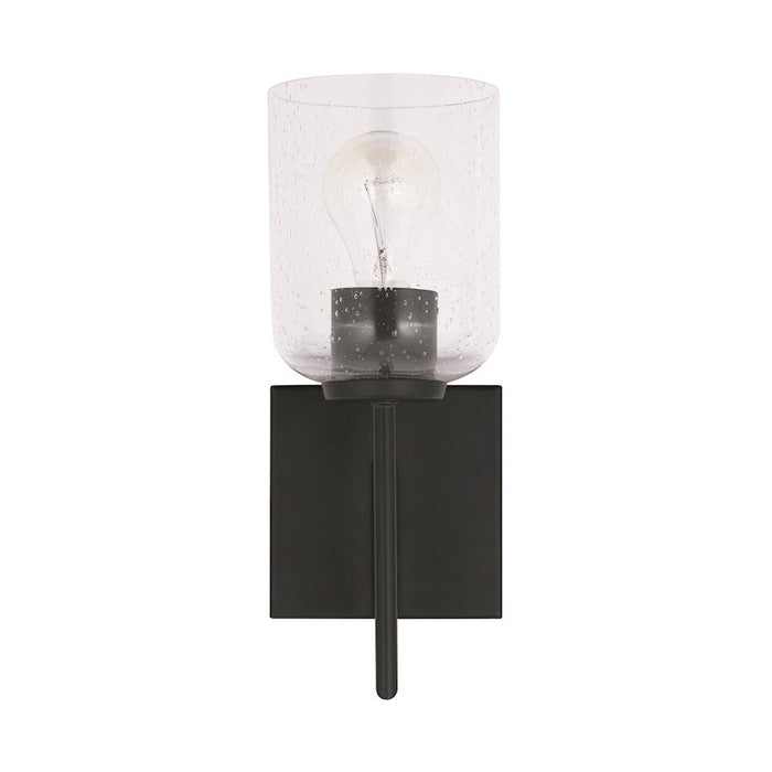 Capital Lighting Carter 1-Light Sconce, Matte Black/Clear Seeded - 639311MB-500