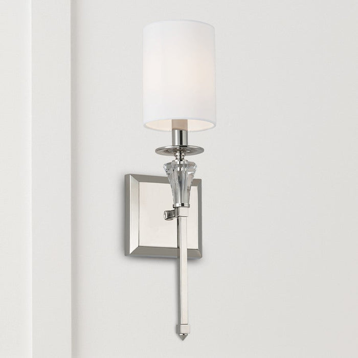 Capital Lighting Laurent 1 Light Sconce in Polished Nickel