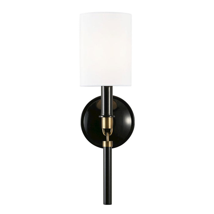 Capital Lighting Beckham 1 Light Sconce, Glossy Black/Brass