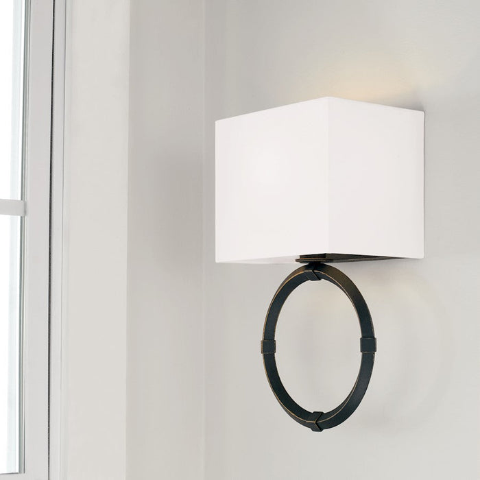 Capital Lighting Ogden 1 Light Sconce, Brushed Black Iron