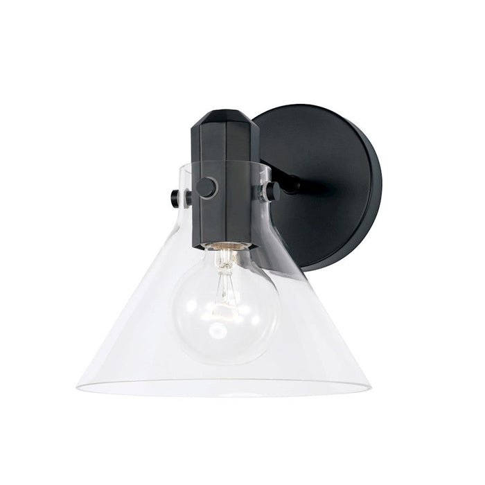 Capital Lighting Greer 1 Light Sconce, Matte Black/Clear - 645811MB-528