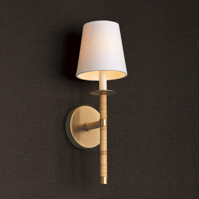 Capital Lighting Tulum 1 Light Wall Sconce, Brass/Natural