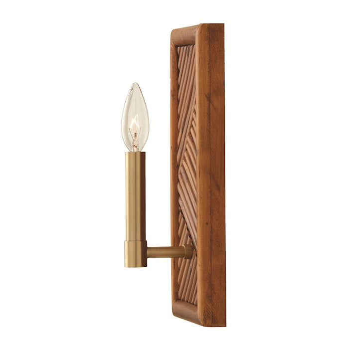 Capital Lighting Soleil 1 Light Wall Sconce, Brass/Natural