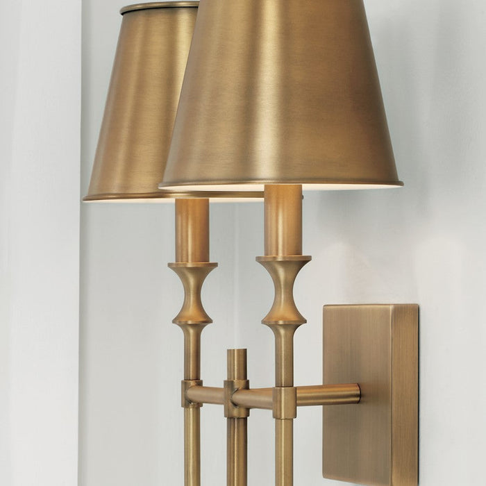 Capital Lighting Whitney Wall Sconce, Brass/White