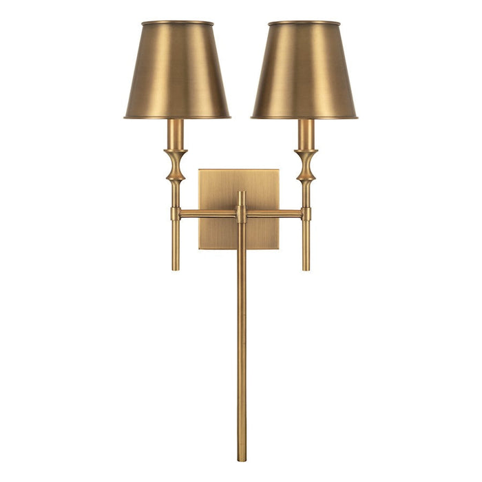 Capital Lighting Whitney Wall Sconce, Brass/White