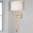 Capital Lighting Claire 2 Light Wall Sconce, Brushed Champagne/White