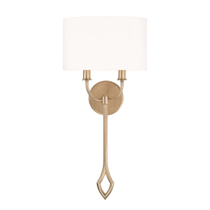 Capital Lighting Claire 2 Light Wall Sconce, Brushed Champagne/White