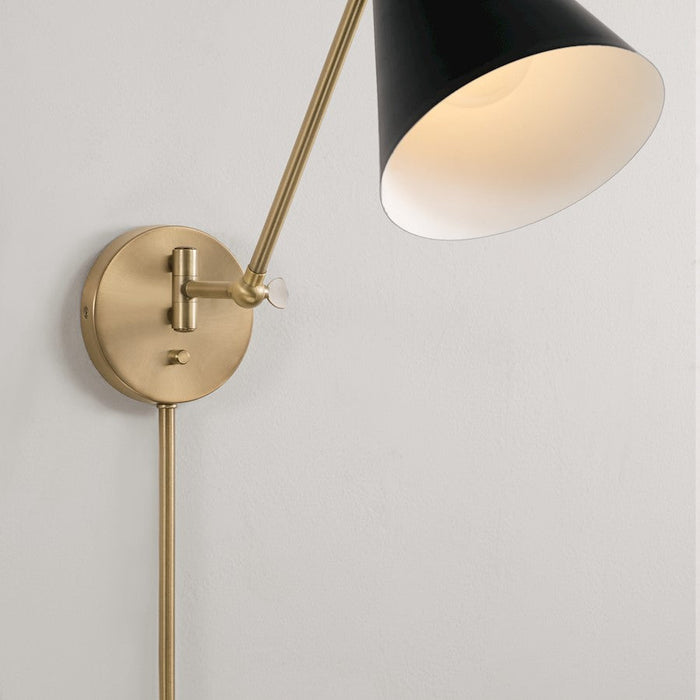 Capital Lighting Bradley 1 Light Wall Sconce, Aged Brass