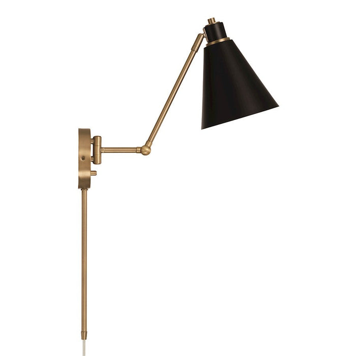 Capital Lighting Bradley 1 Light Wall Sconce, Aged Brass