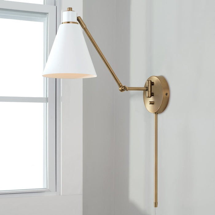 Capital Lighting Bradley 1 Light Wall Sconce, Aged Brass