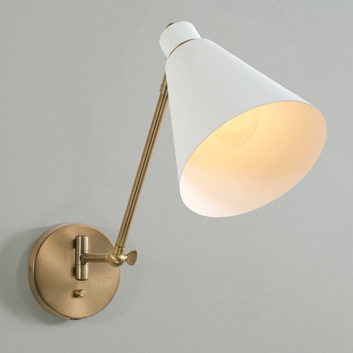 Capital Lighting Bradley 1 Light Wall Sconce, Aged Brass