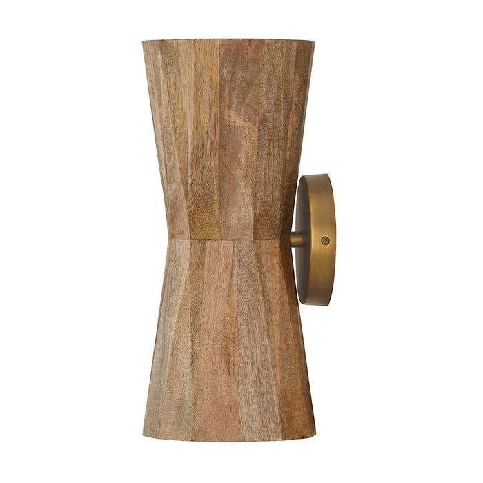 Capital Lighting Nadeau 2 Light Sconce, Light Wood/Patinaed Brass