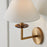 Capital Lighting Gilda 1 Sconce, Brass/White Fabric