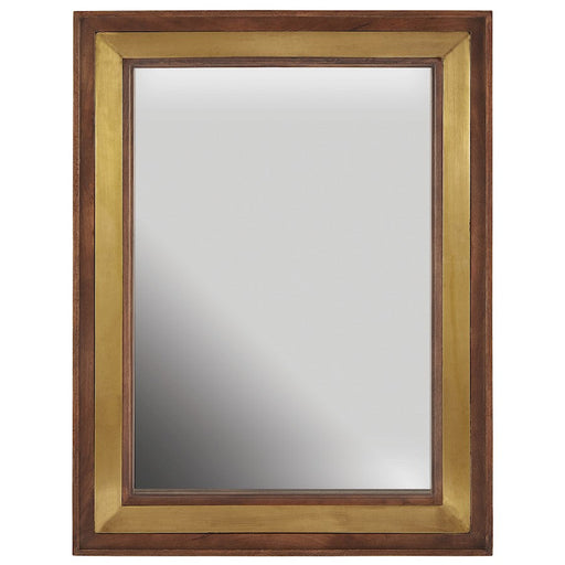 Capital Lighting Rectangular Decorative Mirror, Wood & Brass - 730203MM