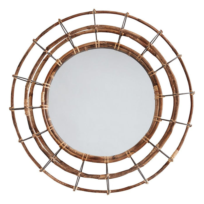 Capital Lighting Decorative Mirror, Blazed Rattan/Nordic Grey - 735701MM