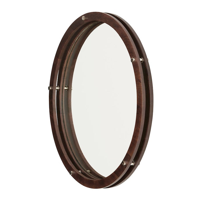 Capital Lighting Decorative Mirror, Dark Wood/Polished Nickel