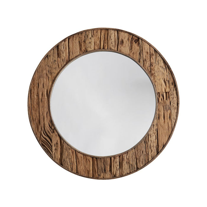 Capital Lighting Round Decorative Mirror, Reclaimed Railroad Ties - 740701MM