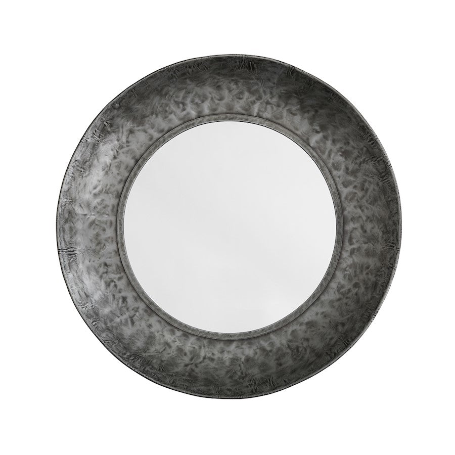 Capital Lighting Round Decorative Mirror, Hammered Aged Zinc - 740706MM