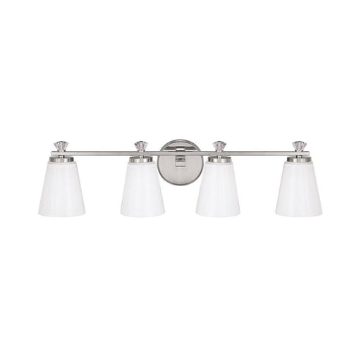 Capital Lighting Alisa 4 Light Bath Vanity, Polished Nickel/Milk - 8024PN-127