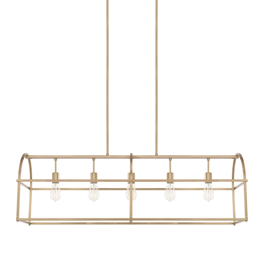 HomePlace by Capital Lighting 5 Light Island, Aged Brass - 825751AD