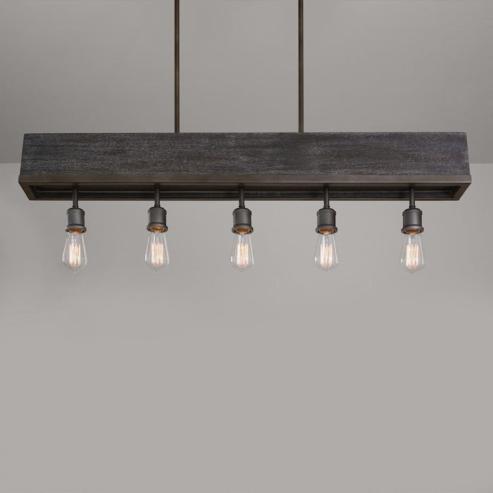 Capital Lighting Ashton 5 Light Island, Carbon Grey/Iron Silk