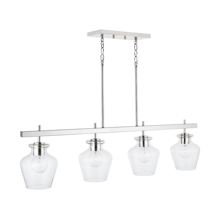 Capital Lighting Danes 4 Light Island, Chrome/Clear Glass