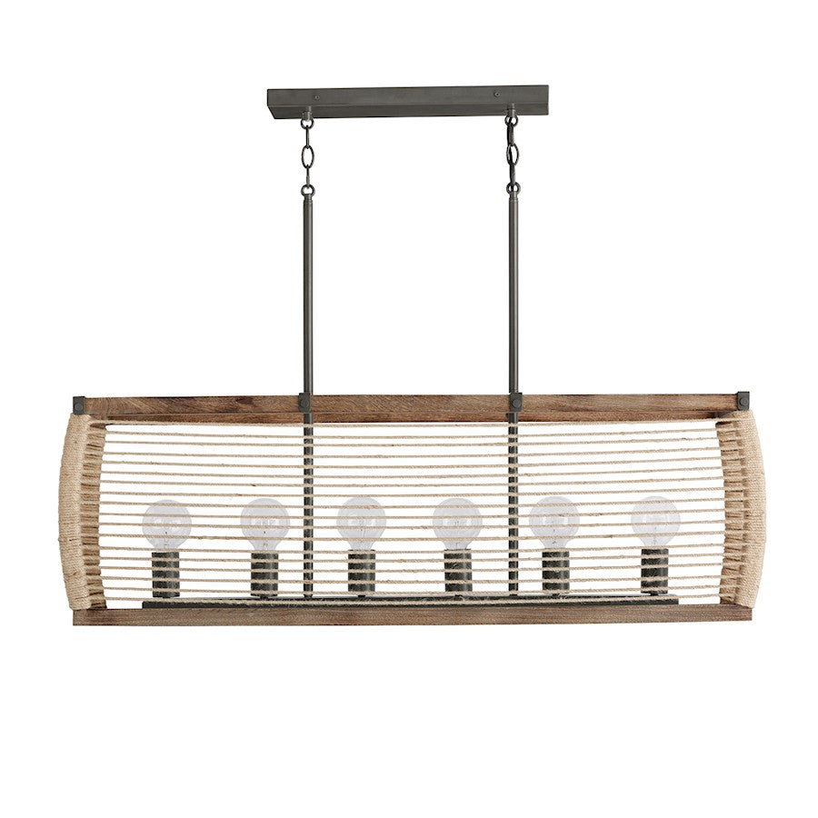 Capital Lighting Jacob 6 Light Island, Grey Wash and Iron Silk - 840361YG