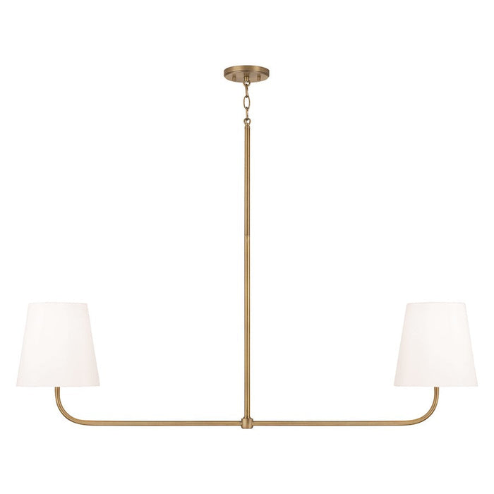 Capital Lighting Brody 2 Light Island, Brass/White - 849421AD