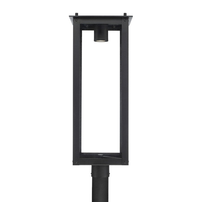 Capital Lighting Hunt 1 Light Outdoor Post-Lantern, Black/Clear