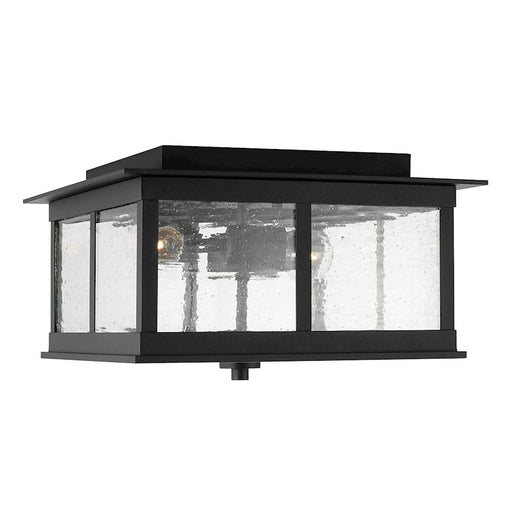 Capital Lighting Barrett 3 Light Outdoor Flush Mount, Black/Antiqued - 943836BK