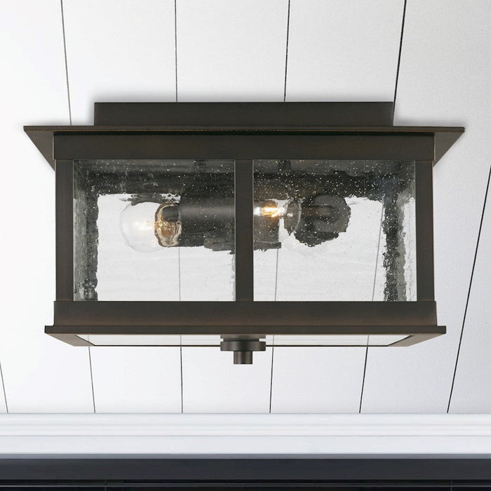 Capital Lighting Barrett 3 Light Outdoor Flush Mount, Antiqued