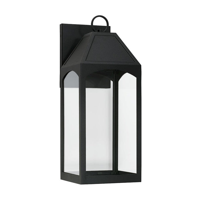 Capital Lighting Burton 1 Light 8" Outdoor Wall Lantern, Black - 946321BK-GL