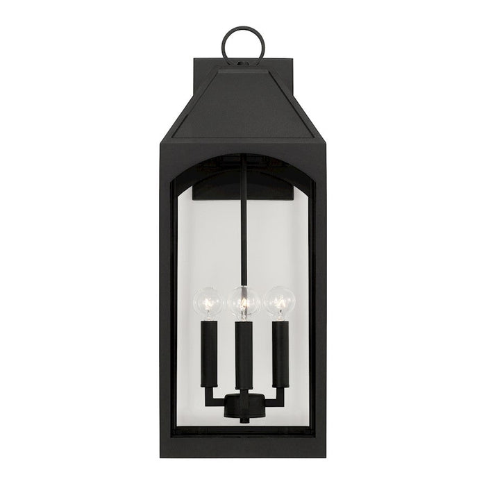 Capital Lighting Burton 4 Light Outdoor Wall Lantern, Black/Clear