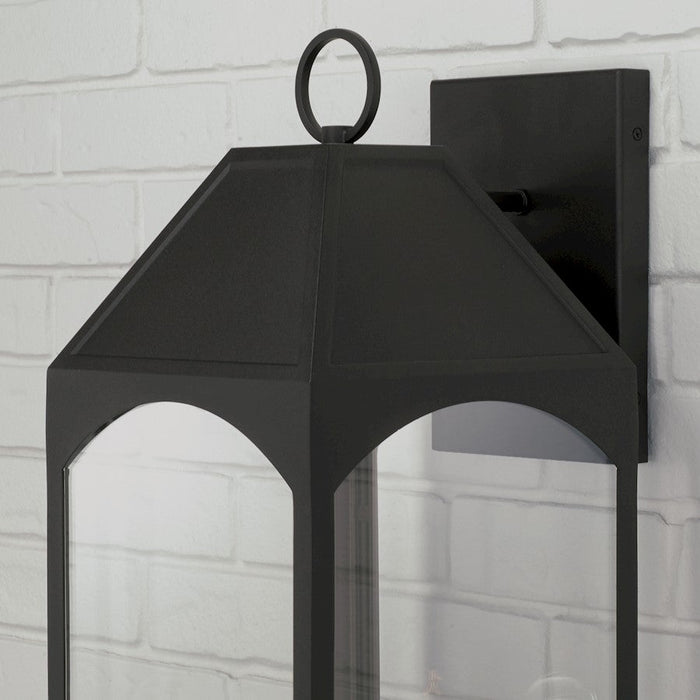 Capital Lighting Burton 4 Light Outdoor Wall Lantern, Black/Clear