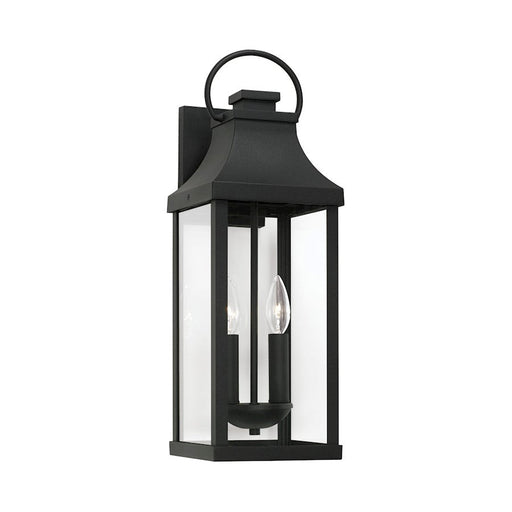 Capital Lighting Bradford 2 Light Outdoor Wall Lantern, Black/Clear - 946421BK