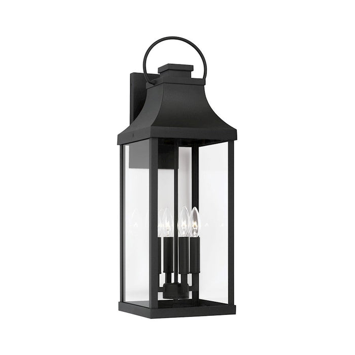 Capital Lighting Bradford 4 Light Outdoor Wall Lantern, Black/Clear - 946441BK