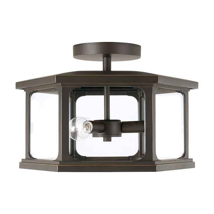 Capital Lighting Walton 3 Light Outdoor Semi Flush, Oiled BZ - 946632OZ