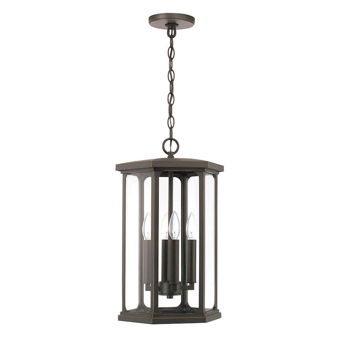 Capital Lighting Walton 4 Light Outdoor Hanging Lantern, Bronze/Clear - 946642OZ