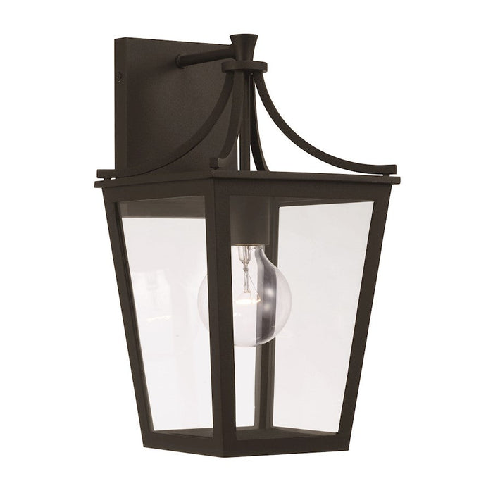 Capital Lighting Adair 1 Light Outdoor Wall Lantern, Black/Clear - 947911BK