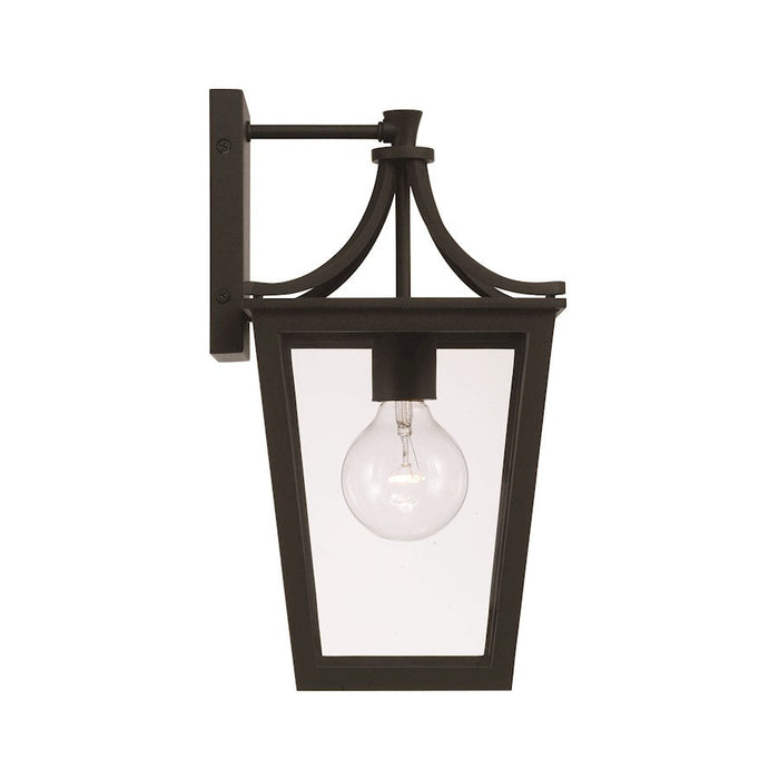 Capital Lighting Adair Outdoor Wall Lantern, Black/Clear