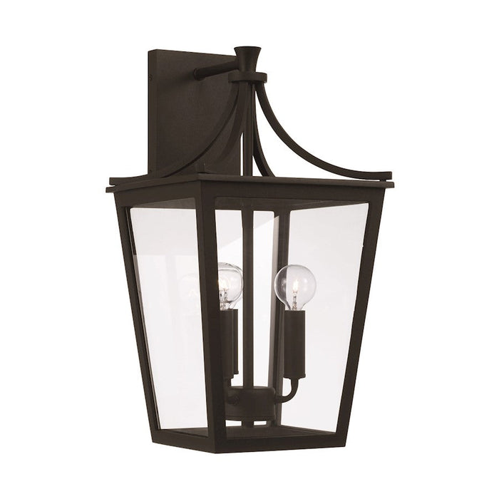 Capital Lighting Adair 3 Light Outdoor Wall Lantern, Black/Clear - 947931BK